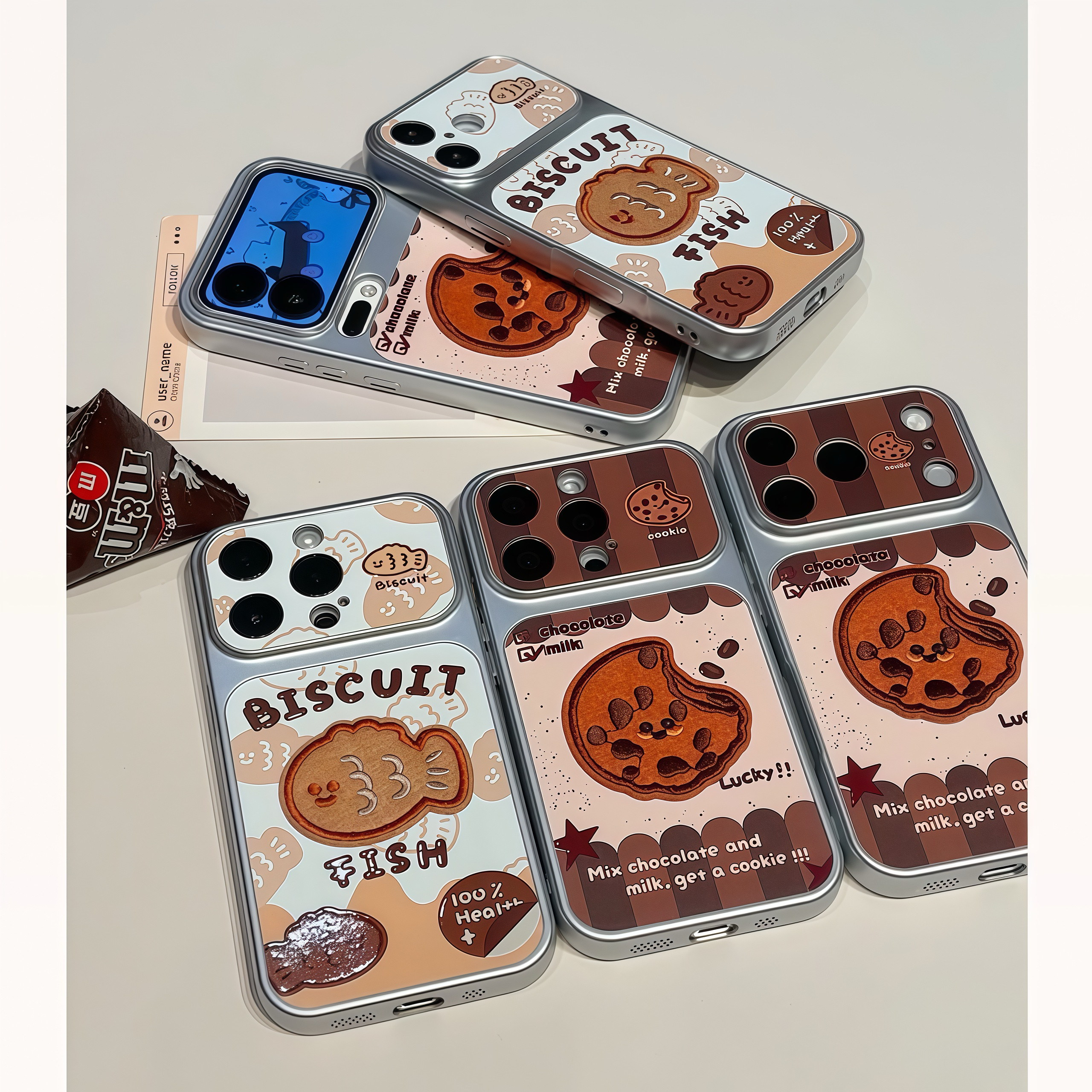 刺绣卡通小鱼饼干适用苹果17/18promax手机壳iPhone16/15新款14创意13华为PURA90大视窗vivo小米17红米oppo