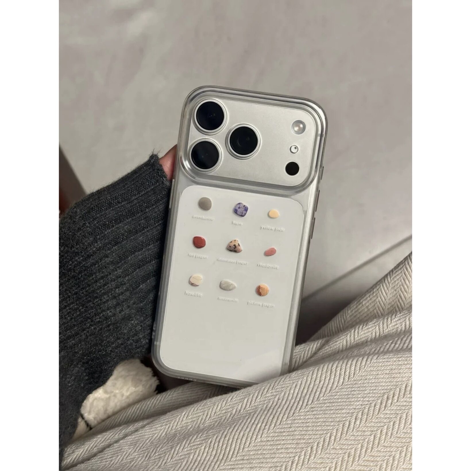 韩系彩色矿石适用iphone17promax手机壳苹果16/15/14新款13华为mate70创意vivos30小米17oppo红米K80荣耀400