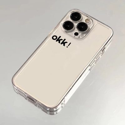 全机型硅胶软壳简约黑色OKK英文