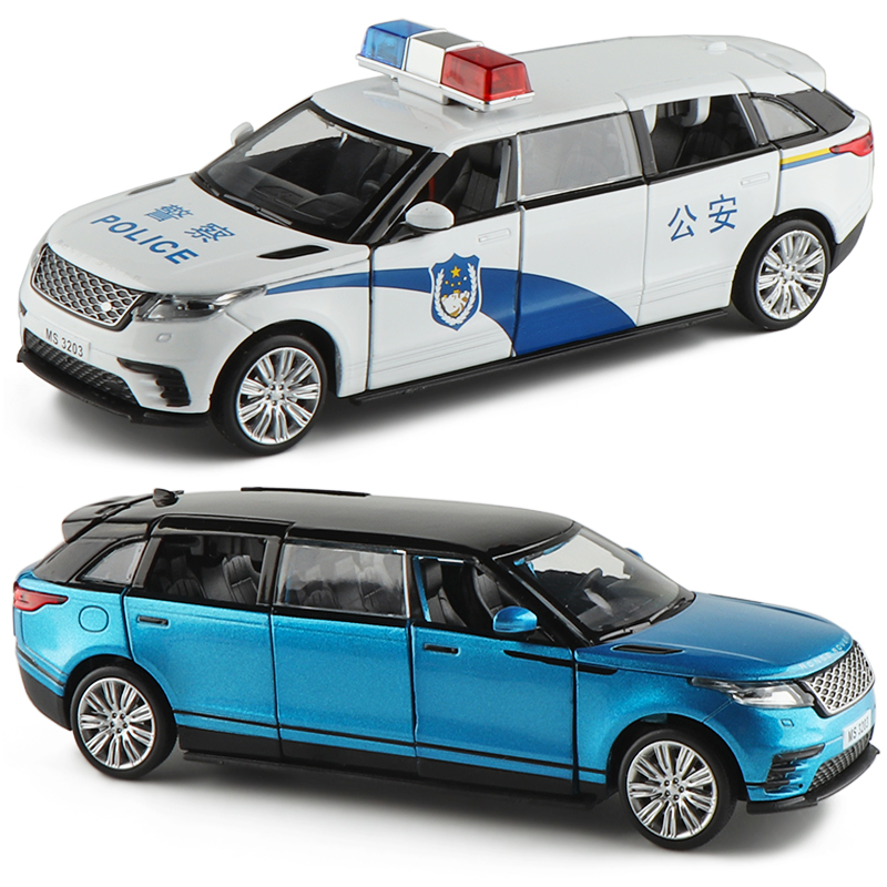 仿真合金加长路虎警车汽车模型