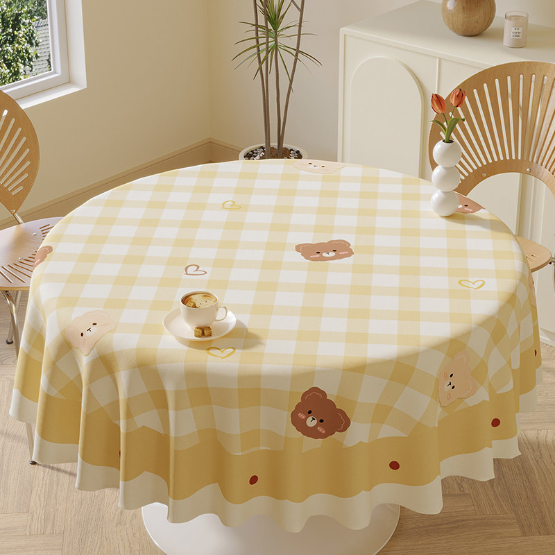 圆桌桌布防水防油免洗卡通格子PVC家用厨房客厅餐桌桌布茶几台布,居家布艺,桌布,淘宝优惠券,粉丝福利购,淘宝优惠卷