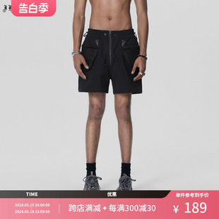 JHYQ解构运动美学系列 美式工装4分短裤男潮牌刺绣速干沙滩裤男
