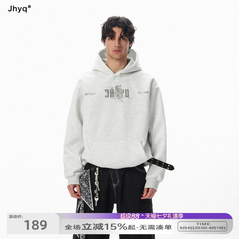 JHYQ瑞马美式字母连帽卫衣情侣