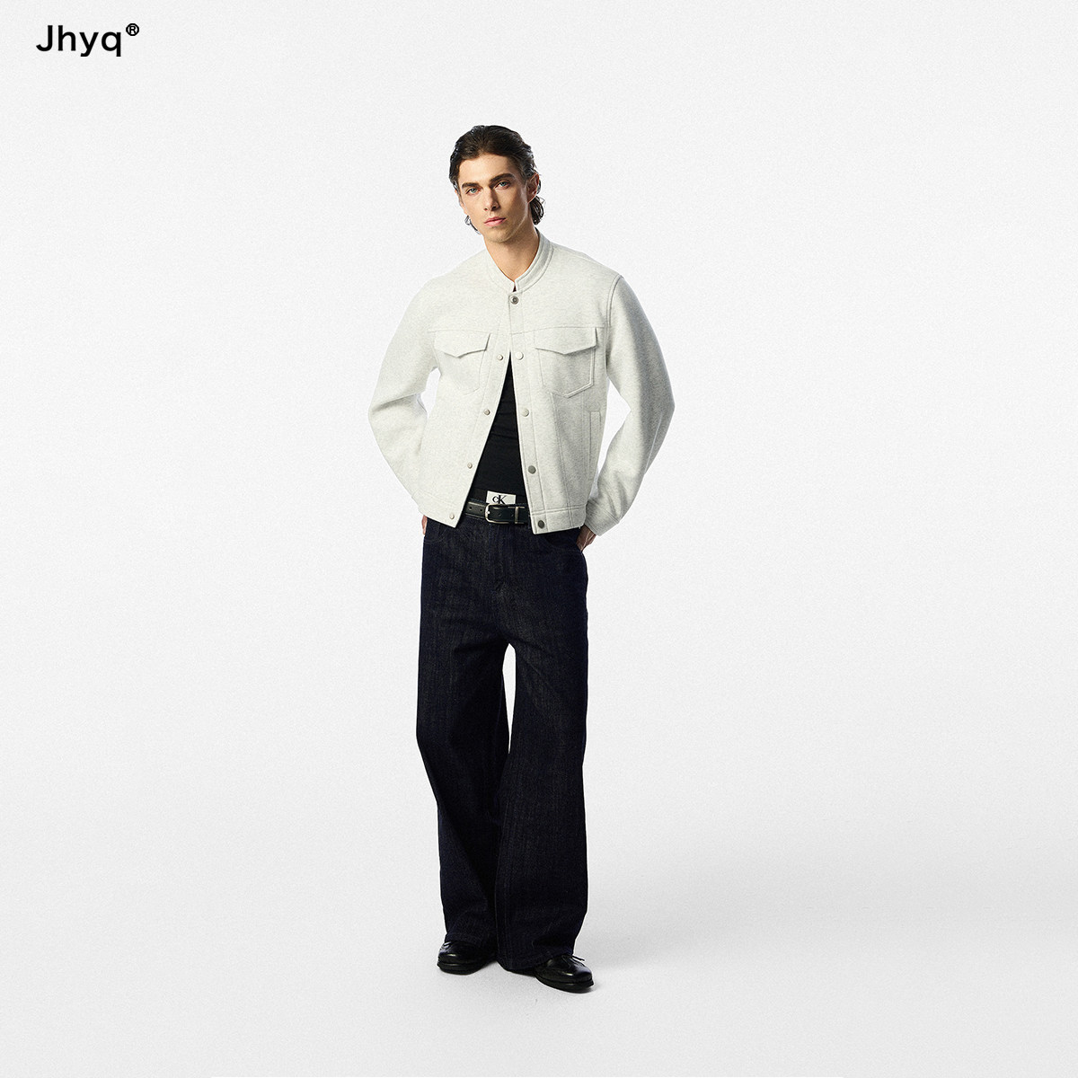 JHYQ男士立领37分袖轻工装卫衣图片