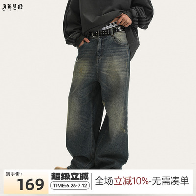 JHYQ牛仔裤直筒潮牌水洗