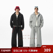 男春秋休闲运动套装 JHYQ美式 开衫 链卫衣套装 街头时尚 连帽荆棘短款