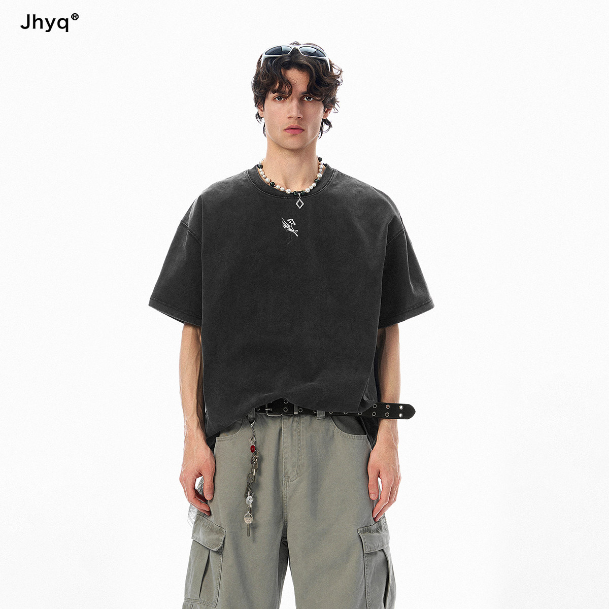 JHYQ飞马哥特J水洗做旧T恤男图片