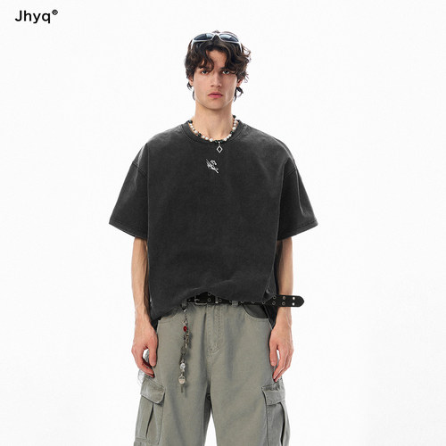 JHYQ飞马哥特J水洗做旧T恤男