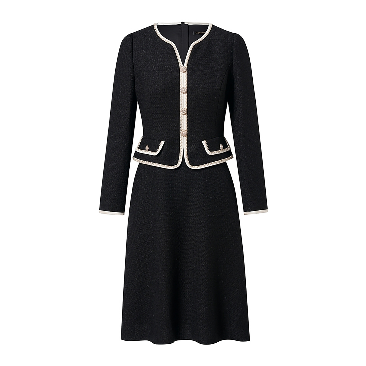 商场同款香风假两件连衣裙