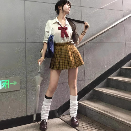 原创正版日系向日葵jk制服格裙女