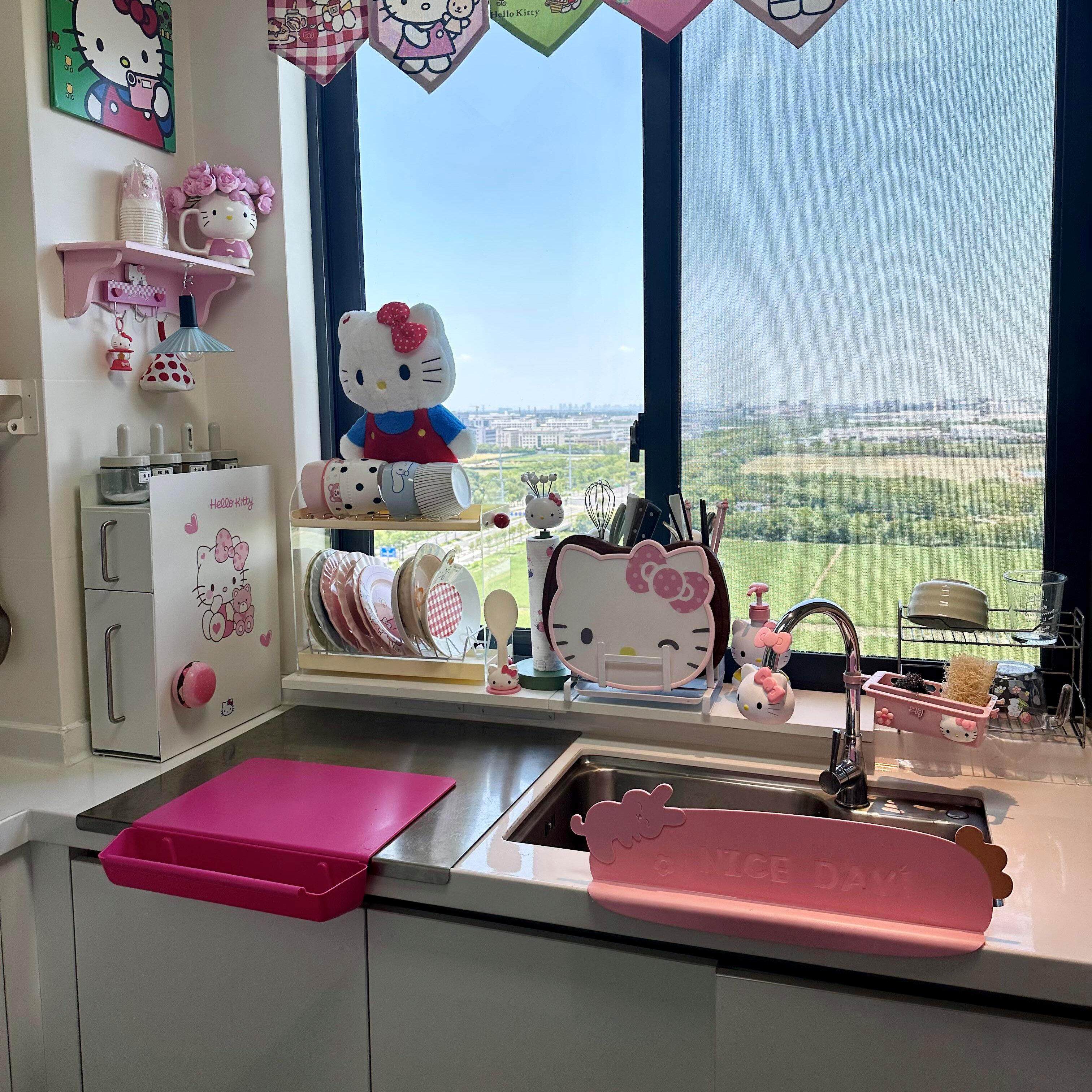 【新家的100个快递】厨房水槽挡水板卡通可爱防溅水挡板矽胶挡水