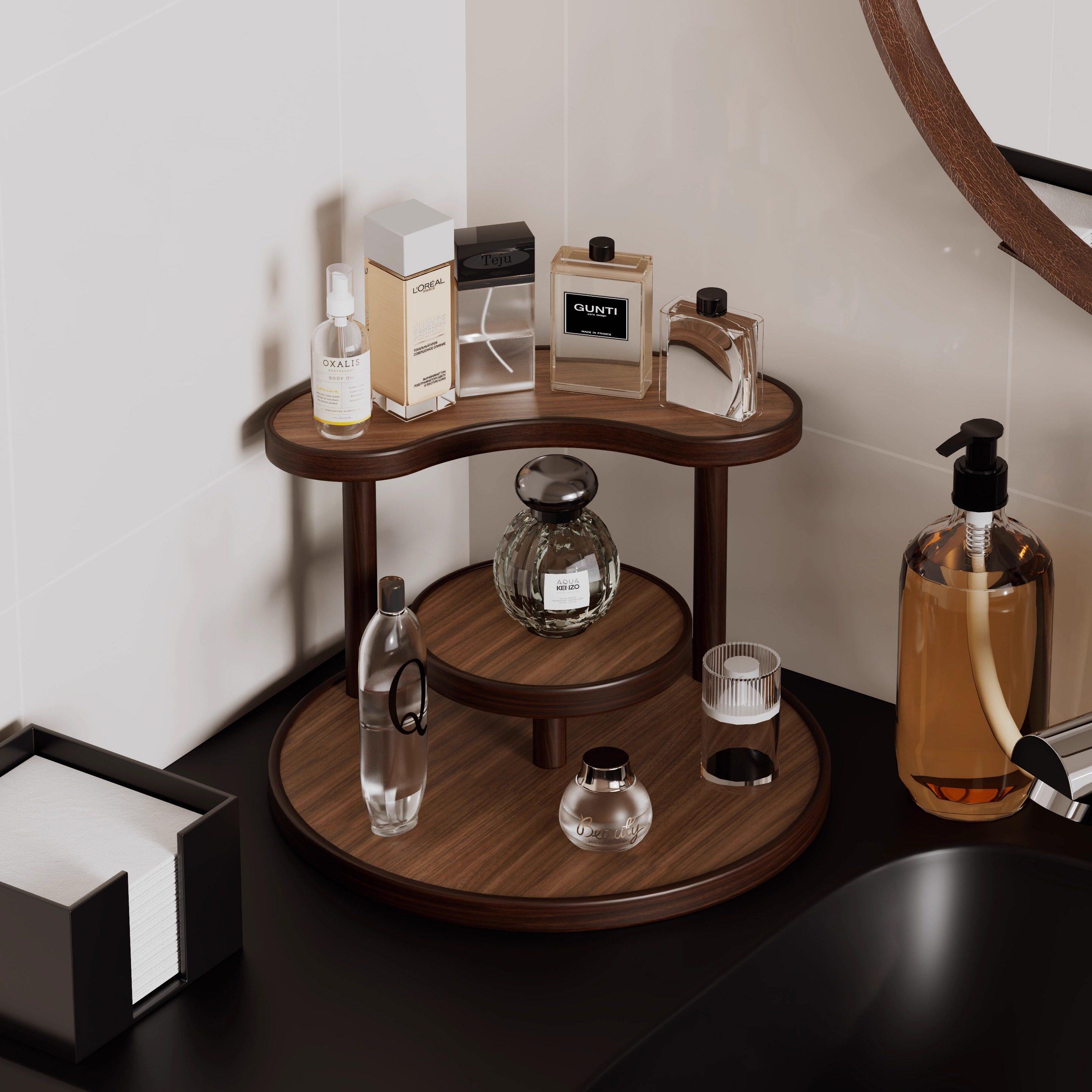 浴室桌面收纳层架整理架化妆台护肤品置物架多层口红香水化妆品收