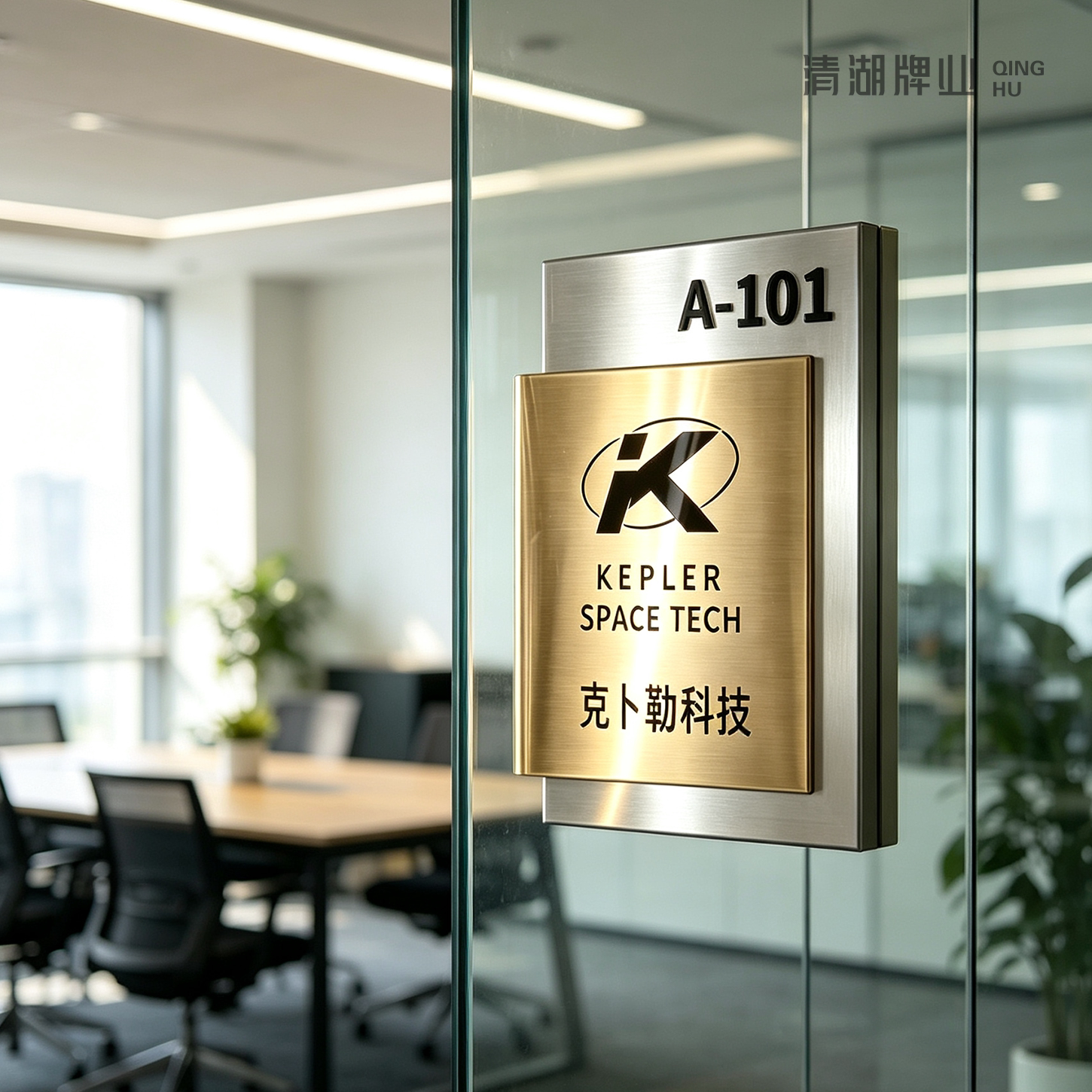不锈钢免打孔公司门牌
