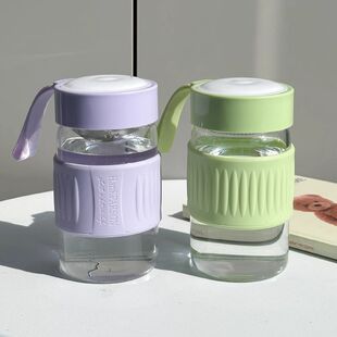 韩版高硼硅玻璃杯女生可爱便携玻璃水杯子女高颜值小号泡茶随手杯