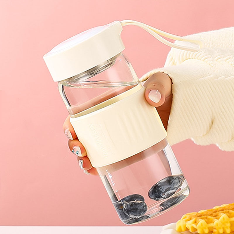 新款高硼硅玻璃杯大容量耐高温玻璃水杯子女士高颜值便携泡花茶杯