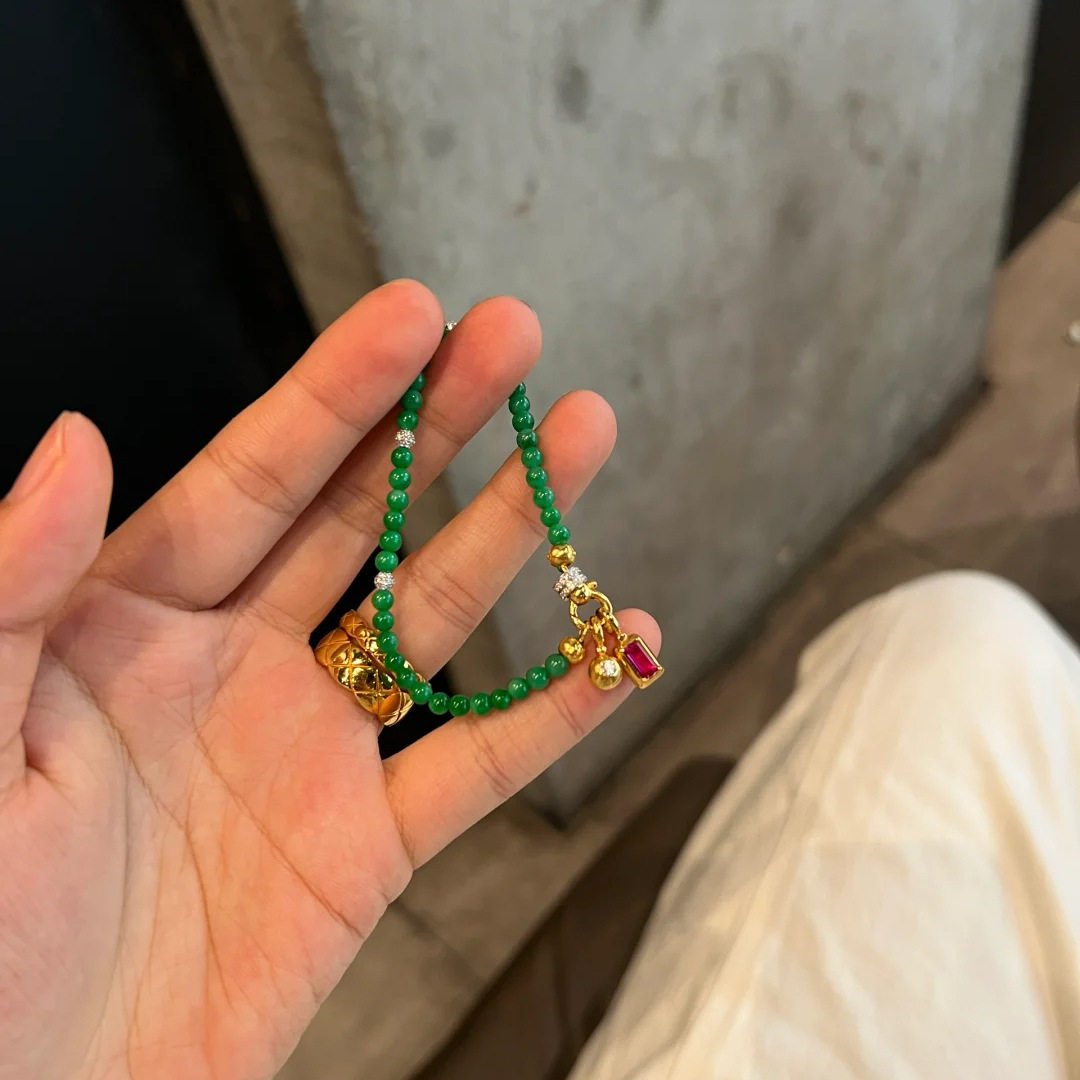 玉髓圆球串珠手链小众新中式气质手串简约手饰品小众精致配饰女款