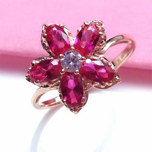 俄罗斯585紫金戒指女款轻奢精致时尚简约小众设计感礼物气质百搭