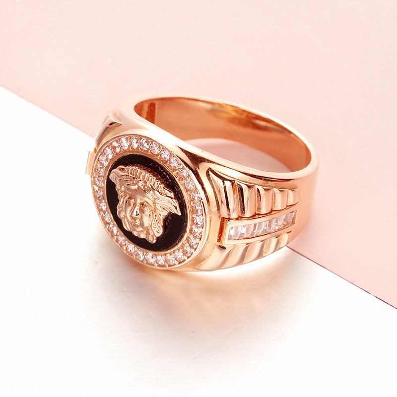 俄罗斯585紫金镀14K玫瑰金戒指女款轻奢精致礼物奢华气质时尚个性