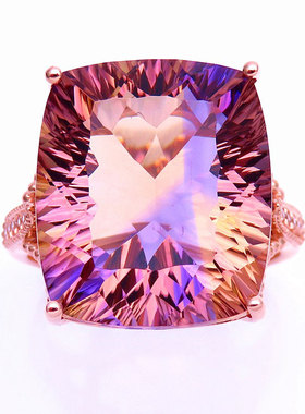 俄罗斯585紫金戒指女款轻奢精致时尚简约设计感礼物气质个性百搭