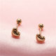 俄罗斯585紫金爱心耳钉女简约ins性冷淡风拧螺丝耳钉潮流个性 简约