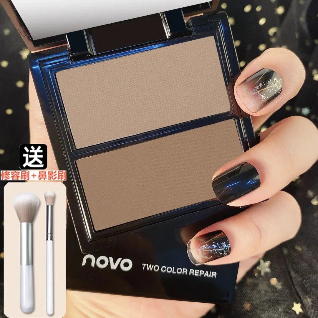 双色修容盘哑光脸部提亮粉阴影鼻影高光三合一体盘官方正品初学者
