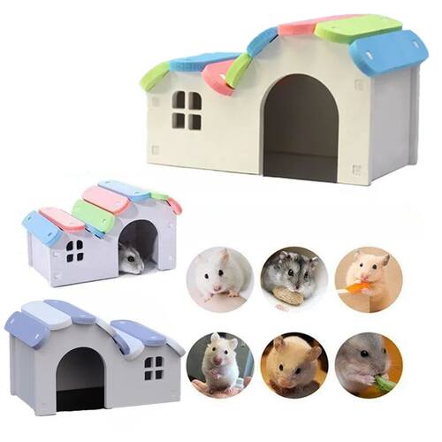 Colorful Hamster Bed Creative Small House Ecological Board C