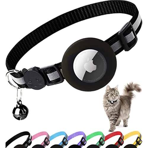 Reflective Breakaway Airtag Cat Collar 0.4Inch Adjustable wi