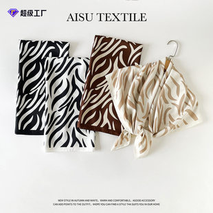 Striped imitation silk scarf 90cm women scarf 条纹仿丝巾90cm