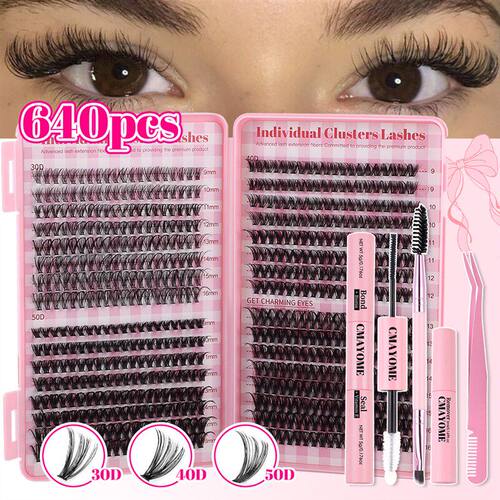 DIY single-tufted natural false eyelashes of 9-16mm 假睫毛