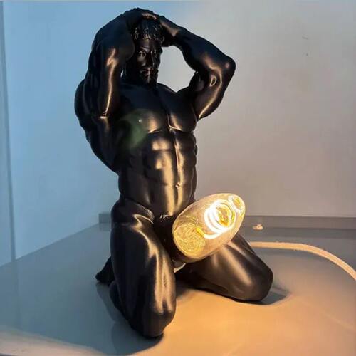 跨境 Bold Male Figure Table Lamp 肌肉男艺术台灯人物雕塑摆件