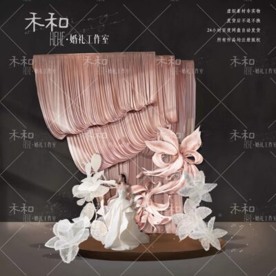 HEHE-M37粉色咖色纸艺主背景迎宾区域装置造型婚礼素材psd.psd