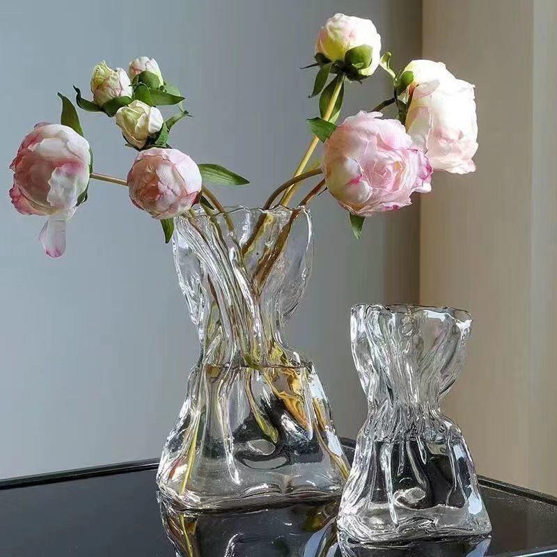 glass vase living room table decorative flower vase pieces - 实物图