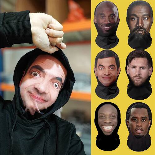 Funny Full Face Mask 3D Printed Celebrity Face Masks Elastic