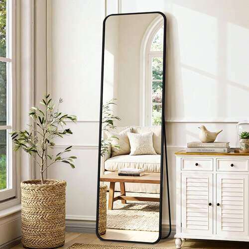 Full Length Mirror with Stand Wall-Mounted Aluminum Alloy