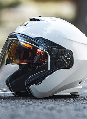 gsb摩托车头盔男四分之三双镜片半盔女四季通用4分之3电动车头盔