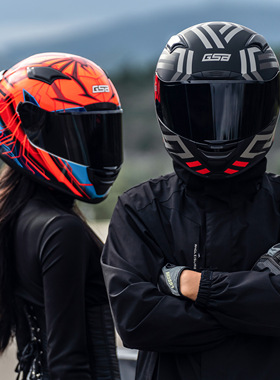 gsb头盔摩托车全盔男冬季情侣机车复古巡航头盔女gsb361九号371