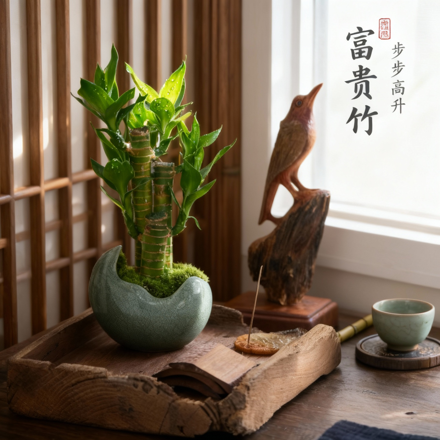 文昌竹室内桌面绿植富贵竹书桌小盆栽水培植物办公植物摆件送礼