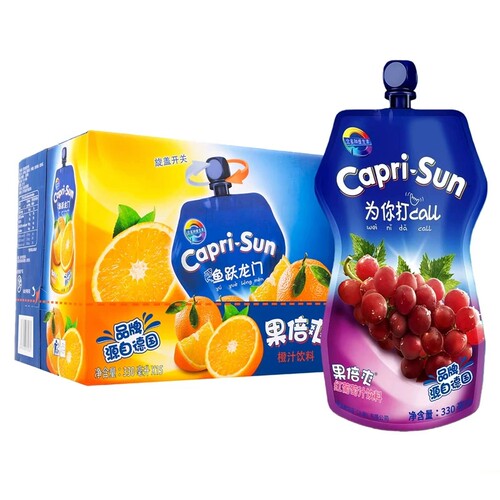 果倍爽国产果汁橙汁红葡萄330ml复合vc儿童果汁便携即饮饮料