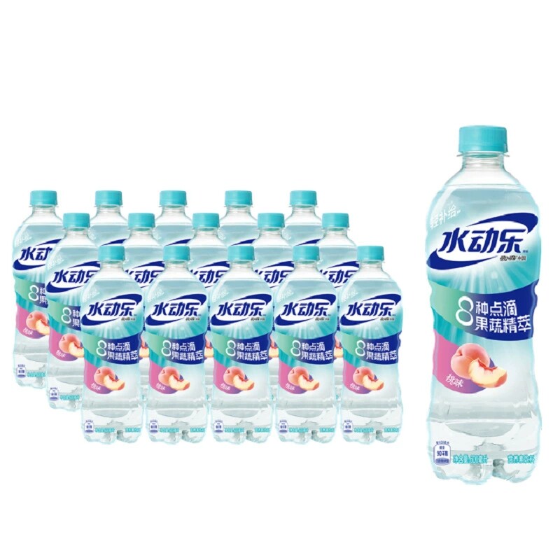 可口可乐水动乐果蔬柠檬莓果桃甜橙味 600ml*15瓶营养素饮料