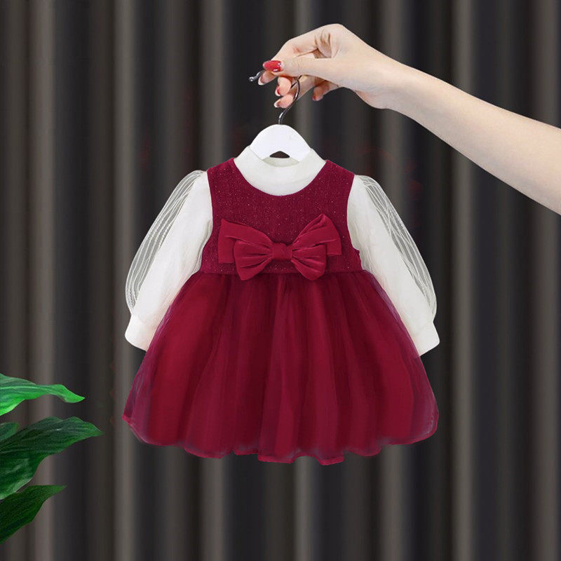 女童连衣裙2025冬装婴儿裙子一周岁礼服女宝宝红色公主裙加绒衣服,童装/婴儿装/亲子装,套装,淘宝优惠券,粉丝福利购,淘宝优惠卷