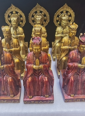 纯铜三官大帝神像三元大帝天官赐福地官赦罪水官解厄家居供奉摆件