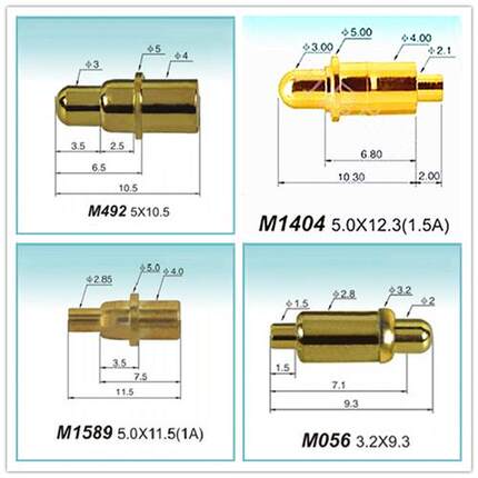 缩铜针弹簧触点pogopin连接器伸缩探针导电针电池顶针电流接触针