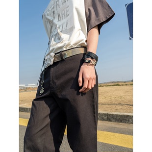 GOODBAI logo金属扣皮手链 916