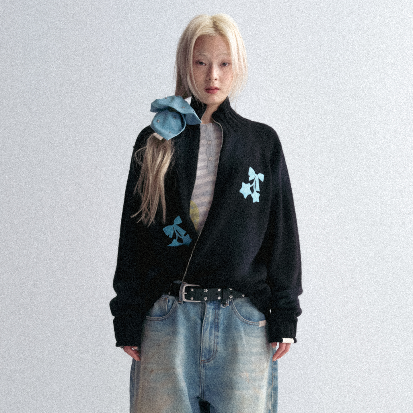 GOODBAI GOODEES 秋冬新款五角星毛衣开衫