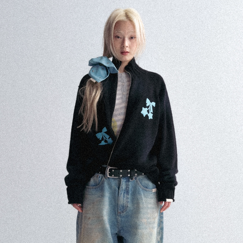 GOODBAI GOODEES 秋冬新款五角星毛衣开衫