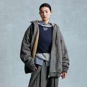 新款 GOODBAI 冬季 垂感连帽拉链保暖毛呢外套