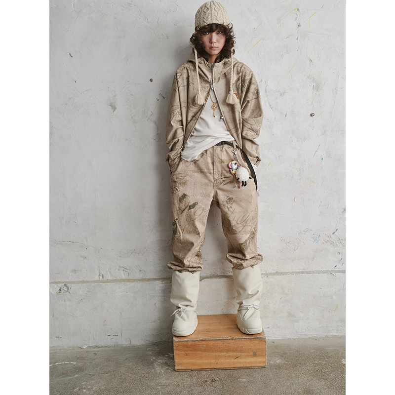 GOODBAI916涂鸦印花休闲裤