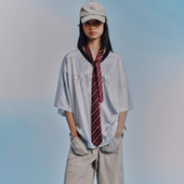 GOODBAI GOODEES烫钻logo花花仙人掌印花V领oversize球衣