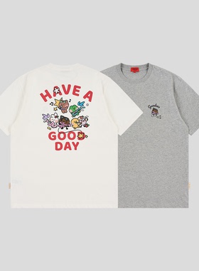 GOODBAI GOODEES×minini 后背乐队印花宽松短袖T恤