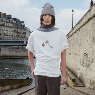 T恤 钥匙印花纯色圆领oversize短袖 GOODBAI 916